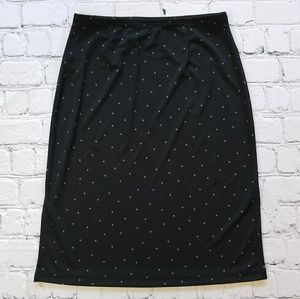 Calvin Klein Black Polka Dot Skirt Sz XS
